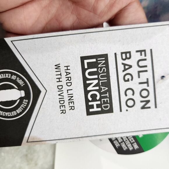 Fulton Bag Co. Upright Lunch Bag - Blue Marble- New With Tags Microban - Picture 6 of 9